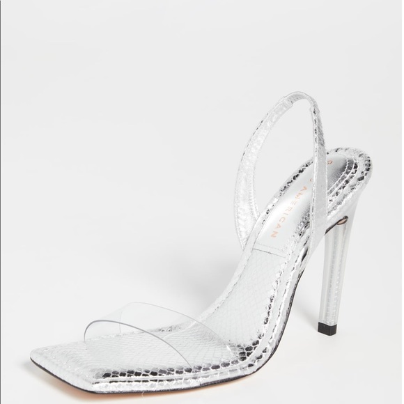 Good American Lucite Silver Sandal - 8.5 - Picture 1 of 6